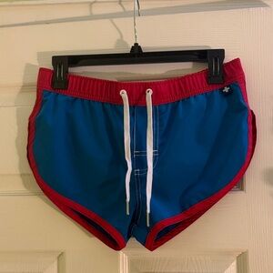 MEN’s Andrew Christian Red and Blue 2” Shorts size SMALL (28-30)